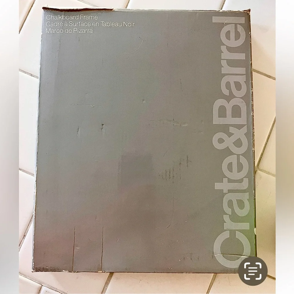 CRATE & BARREL Magnetic Chalkboard Frame  Fits 2 3x3 Photos Comes with Chalk NWT
